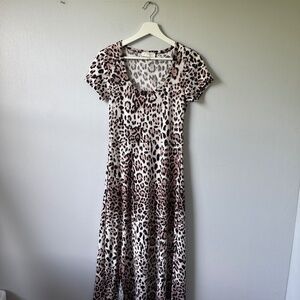 Jessica Simpson animal print flattering lightweight ribbed dress